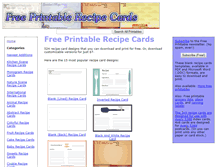 Tablet Screenshot of freeprintablerecipecards.net